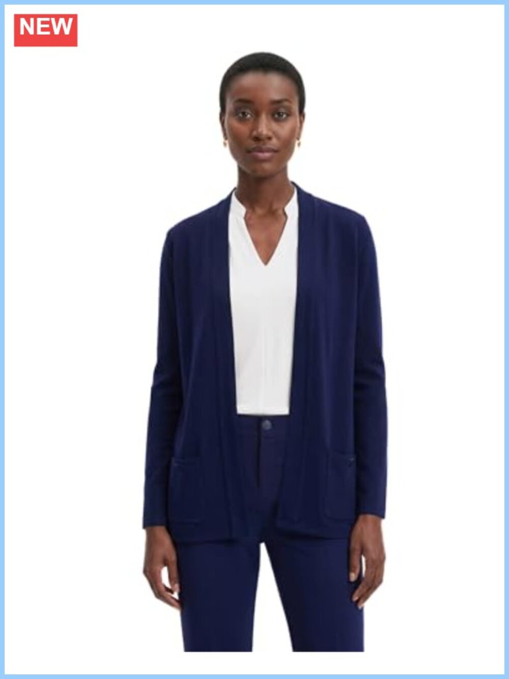 Long Sleeve Open Neck Cardigan Sweater for Office and Casual Wear